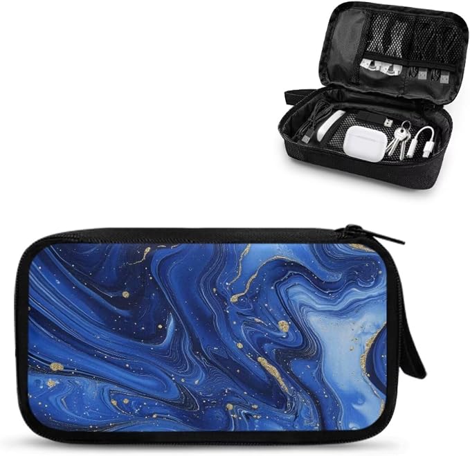 Marble Electronics Case Portable Electronic Accessories Carry Case Tech Pouch for Cable Cord Charger Phone Earphone Power Bank SD Card Travel Use by Unknown