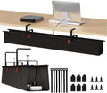 Under Desk Cable Management Tray, 48" Fabric Wire Cord Organizer, Black by JOLENSOY