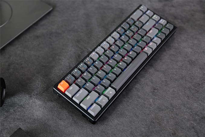 Keychron K6 68-Key Wireless Bluetooth/USB Wired Gaming Mechanical Keyboard, Compact 65% Layout RGB LED Backlit N-Key Rollover Aluminum Frame for Mac Windows, Gateron G Pro Yellow Switch - Image 6