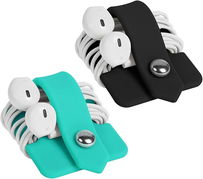 Cord Organizer Earbuds Holder Earphone Wrap Earphones Organizer Headset Headphone Earphone Wrap Winder Cord Manager Cable Winder Set of 2 by ELFRhino
