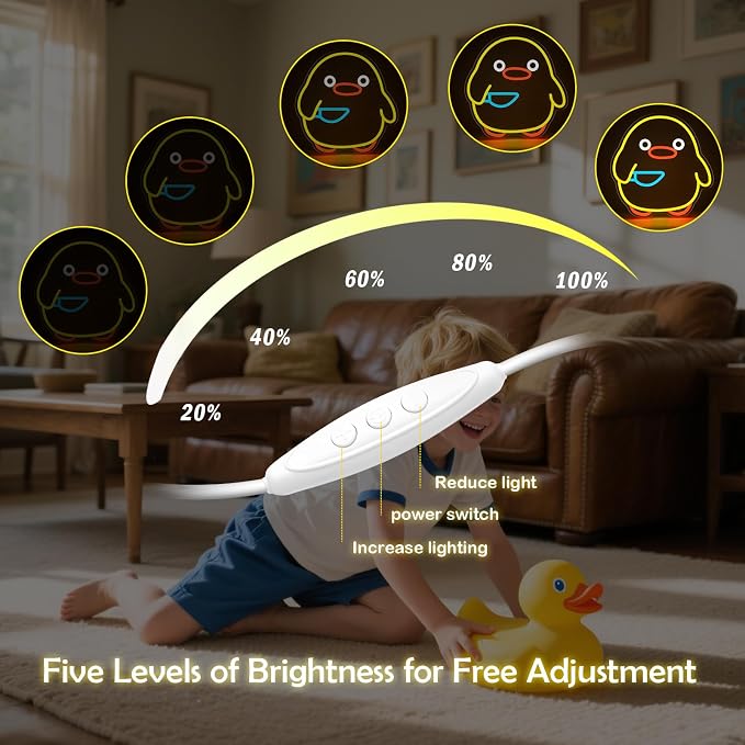 Duck Neon Sign USB Powered Dimmable Cute Yellow Duck LED Wall Light - Image 3
