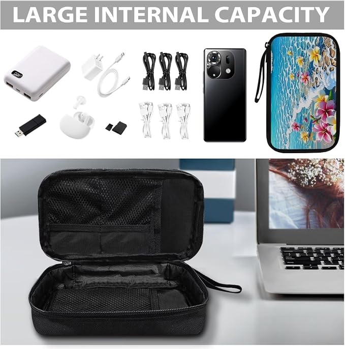 Beach Electronic Organizer Tech Accessory Pouch Electronic Accessories Carry Case Storage Bag for Cable Cord SD Card Travel Bag Cable Organizer - Image 7