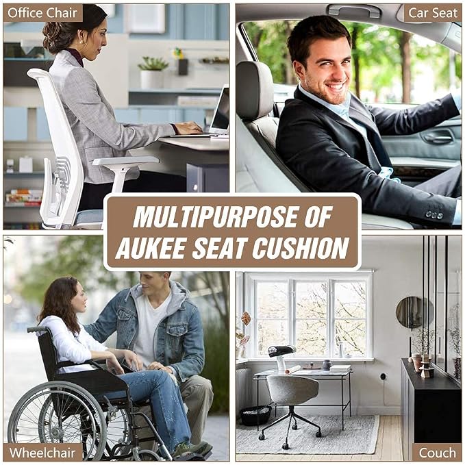 MYFAMIREA Car Seat Cushion Pad 1.2" Thick Comfort Seat Protector for Car Driver Seat Office Chair Home Use Memory Foam Seat Cushion with Non Slip Bottom, 20'' x 18.5'', Black - Image 7