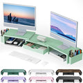 gianotter Dual Monitor Stand Riser With Drawer and 2 Pen Holders | Desk Organizer and Accessories Computer Monitor Stand, Desk Shelf for Top of Desk (Sage Green) by gianotter