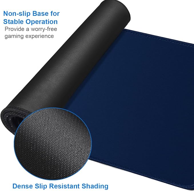 Large Mouse Pad, 31.5x15.7 inch Large Extended Computer Keyboard Mouse Mat, Water Resist Non-Slip Mousepad Rubber Base Long XXL Desk Mouse Pad for Work & Gaming, Office & Home, Dark Blue - Image 4