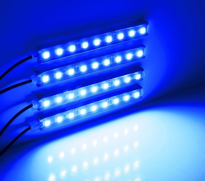 4PCS 48 LED Car Interior Lights, Blue Under Dash Light Kit - Image 2