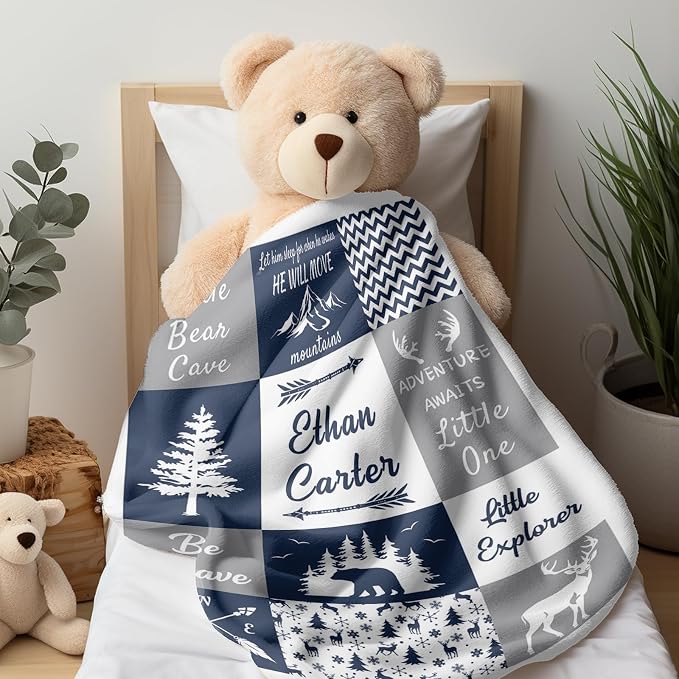 Ship Next Day, Personalized Baby Blankets - Printed in USA, Custom Name Blanket, Baby Blanket with Name, Ultra-Soft Cozy Fleece Blankets, Gifts for Baby Newborn Toddlers Boys & Girls Kids - Image 9