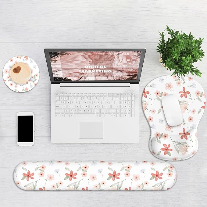 Ergonomic Mouse Pad with Wrist Rest and Keyboard Wrist Rest, Gel Mousepad - Image 6