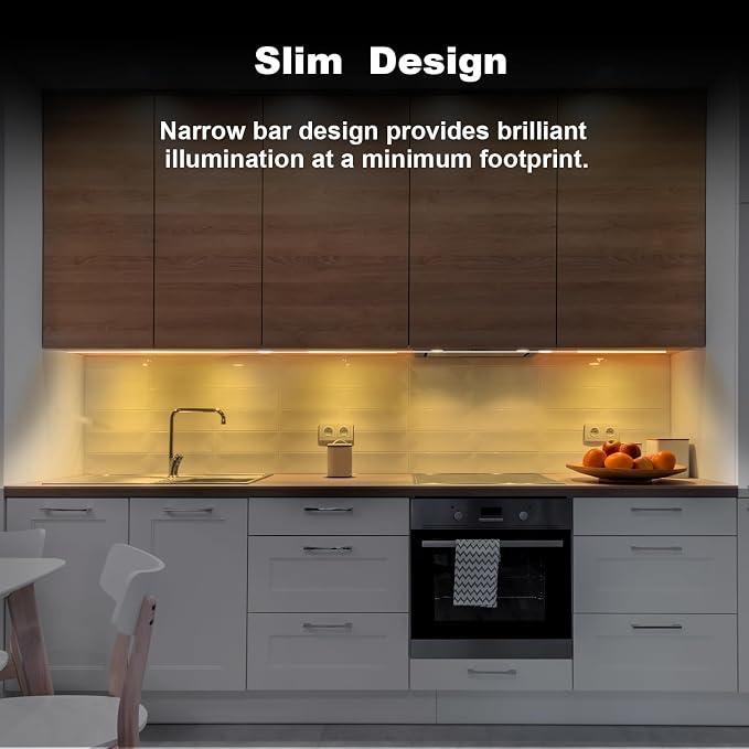 6PCS x 12 Inch Under Cabinet Lights Plug-in, Warm White 3000K Dimmable LED Under Cabinet Lighting, Under Counter Lights with Memory Function, LED Light Bars for Kitchen - Image 4