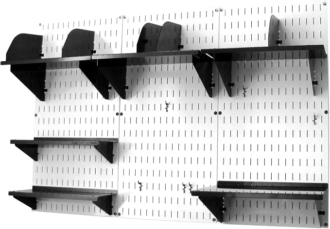 Wall Control Office Organizer Unit Wall Mounted Office Desk Storage and Organization Kit White Slotted Wallboards and Black Accessories - Image 2