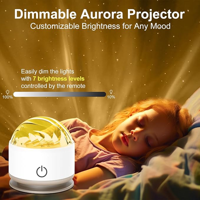 HUMIIEYE Northern Light Projector, Battery Operated Aurora Night Light, 16 Colors Galaxy Lamp Ocean Wave Ceiling Projector Mood Ambient Lighting for Bedroom Party Adults Kids Room Toddler Girl Gift - Image 5