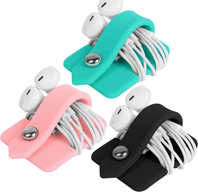 Cord Organizer Earbuds Holder Earphone Wrap Earphones Organizer Headset Headphone Earphone Wrap Winder Cord Manager Cable Winder Set of 3 by ELFRhino