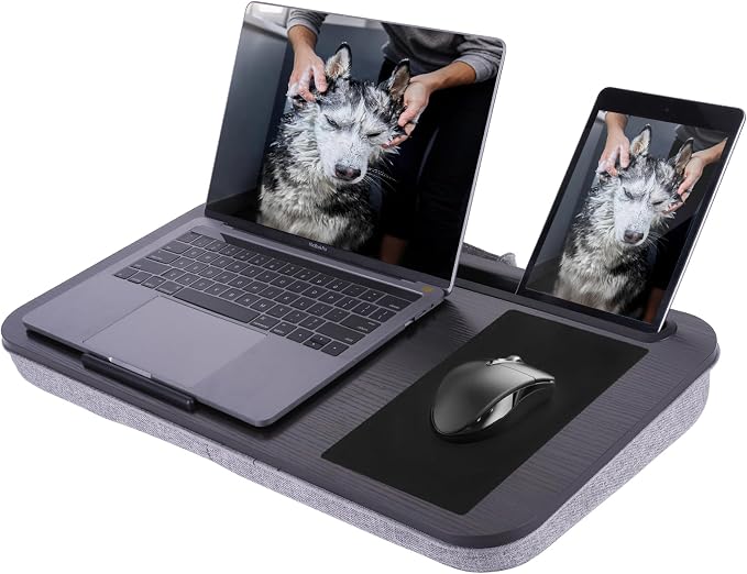 ASIEIT New Laptop Lap Desks for Adults, Fits Up to 17.3" Laptops, Portable Laptop Desk for Bed, Multi-Functional Bed Desk with Mouse Pad, Cushion, Phone Holder & Handle, Lap Stand for Bed, Couch, Car by ASIEIT