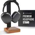 COREMINDED Universal Headphone Stand for Desk, Walnut Wood Headset Holder | Fits All Headphones incl AirPods Max, Heavy Duty Solid Wood, Sturdy & Stable, Gaming Headset Organizer, Gift Ready Box by COREMINDED