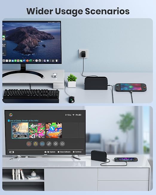 FYOUNG Extender Cable Replacement for Switch 2 Dock with Extra USB Port, Support TV Dock Mode& 4K Data Transfer, USB-C Fast Charging, Heat Dissipation Compatible with Nintendo Switch 2 - Image 8