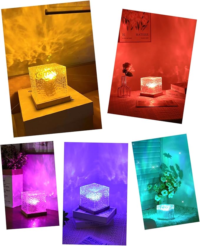 Ocean Wave Projector Light, 16 Color Rechargeable Ocean Lamp, with Power Touch Control and Remote Control Luminorthe Cube Lamp, Bringing You Romance and Tranquility(Charge) - Image 6