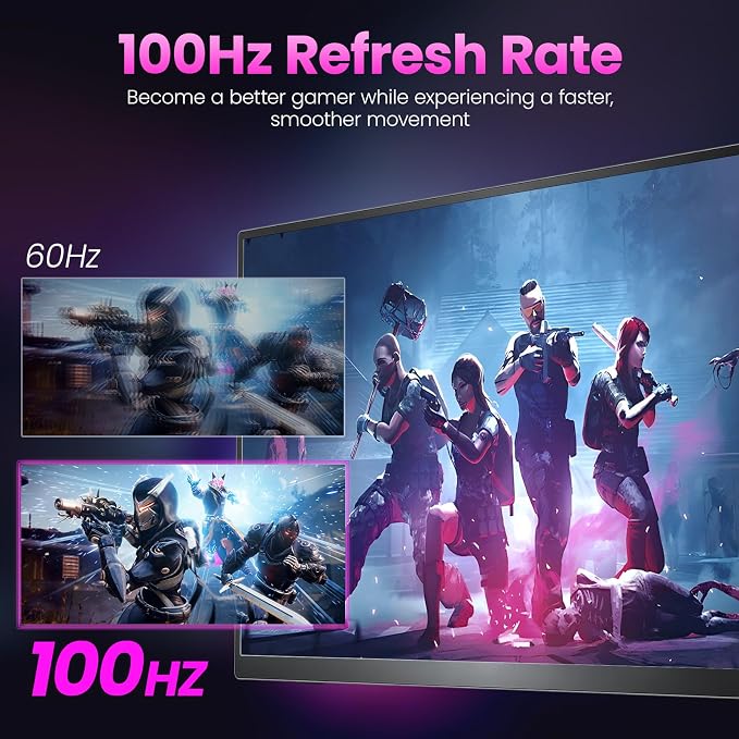 Upperizon Portable Monitor 18.5 inch FHD 130% sRGB 100Hz HDR HDMI USB-C Travel Monitor for Laptop MacBook PC Surface PS5 Xbox, Large External Display with Cover & Speakers, VESA Compatible - Image 4