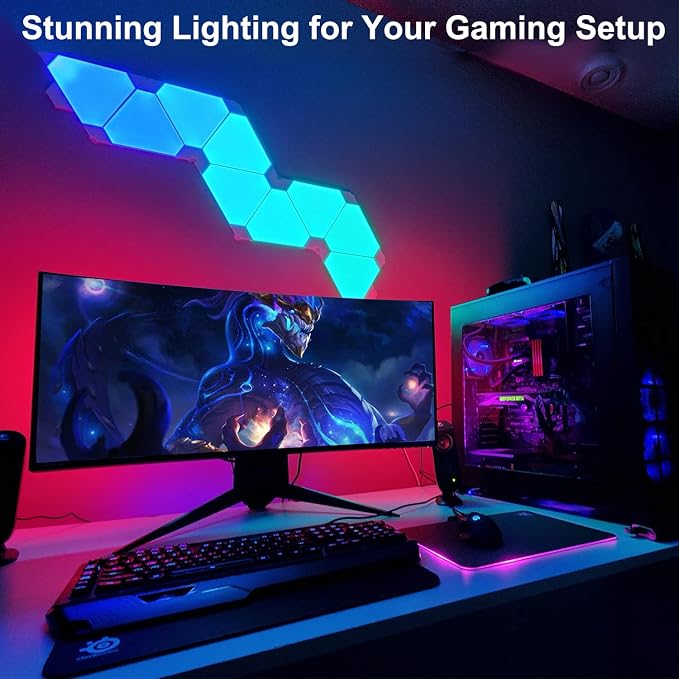 Triangle Lights LED Light Panels, Smart LED Wall Lights RGB Gaming Lights with Remote, Gaming Room Decor Work with Alexa Google Assistant,APP & Voice Control Music Sync for Bedroom/Streaming,9 Pack - Image 8