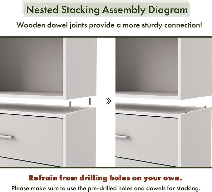 Homes: Inside + Out Apexa 2-Cube Storage Organizer Shelves, Stackable Wood Bookcase Fits Cubby Bins for Organization, Dorm Teen Room Decor & Home Office, Taupe Grey - Image 9