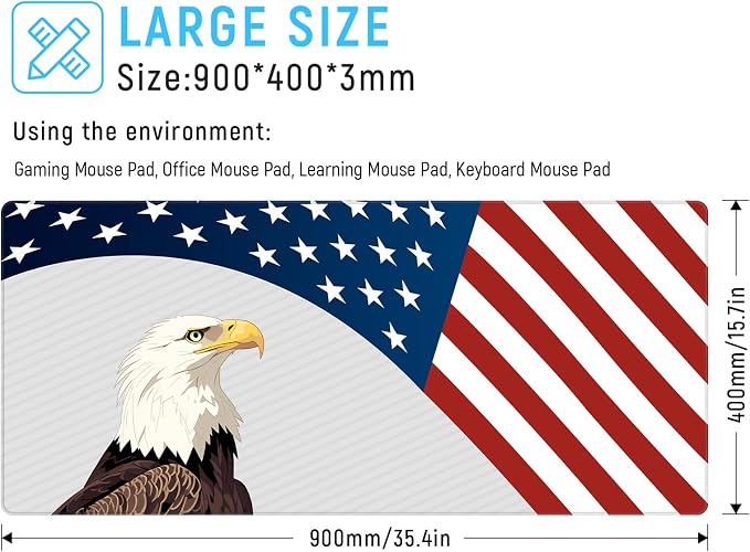 JIALONG Large Gaming Mouse Pad, XXL Desk Mat, Durable Extended Mousepad with Stitched Edges, Non-Slip Base Keyboard Mat for Gamer, Office and Home - 35.4x15.7 Inches - Image 2