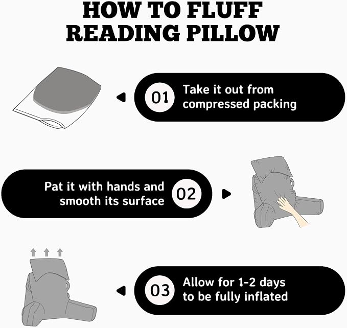 Reading Pillow for Bed,Back Pillow for Bed Sitting Up,Lumbar Support Pillow - Image 8