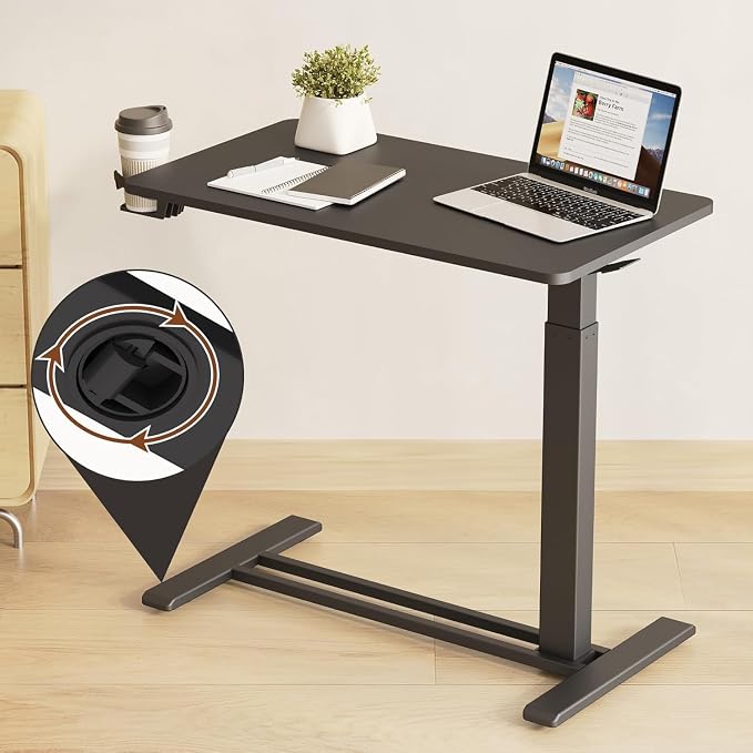 FLEXISPOT 32" Mobile Standing Desk Pneumatic Lift Computer Workstations - Image 3