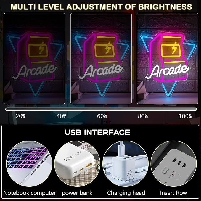 Arcade Game Neon Sign Gamer LED Neon Light for Game Room Wall Decor - Image 5