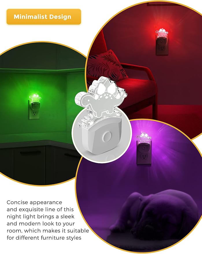 L LOHAS LED Dinosaur Night Light for Kids, Nightlight Plug in, Dusk-to-Dawn - Image 6