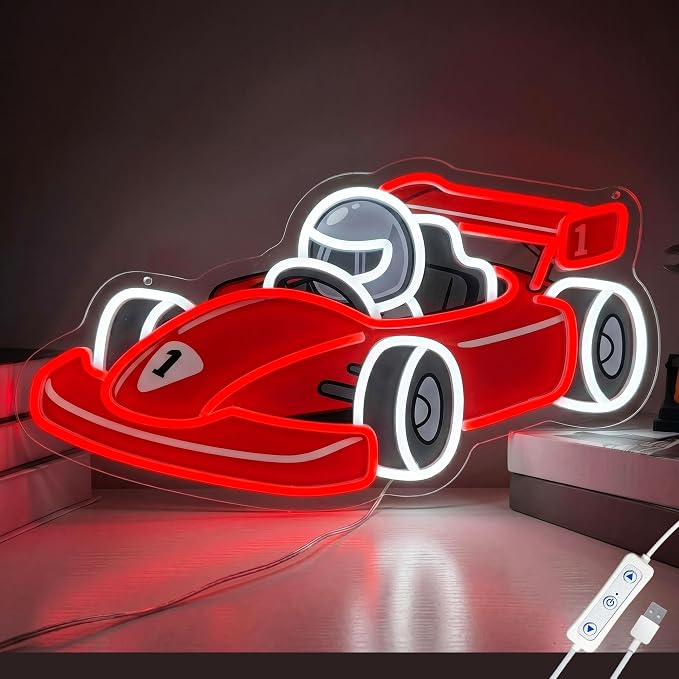CULOIS Race Car Neon Sign for Boys Room Decor - Dimmable Racing Car LED Neon Light, Bedroom Game Room Wall Decor, Teen Boy Playroom Birthday Gifts by CULOIS