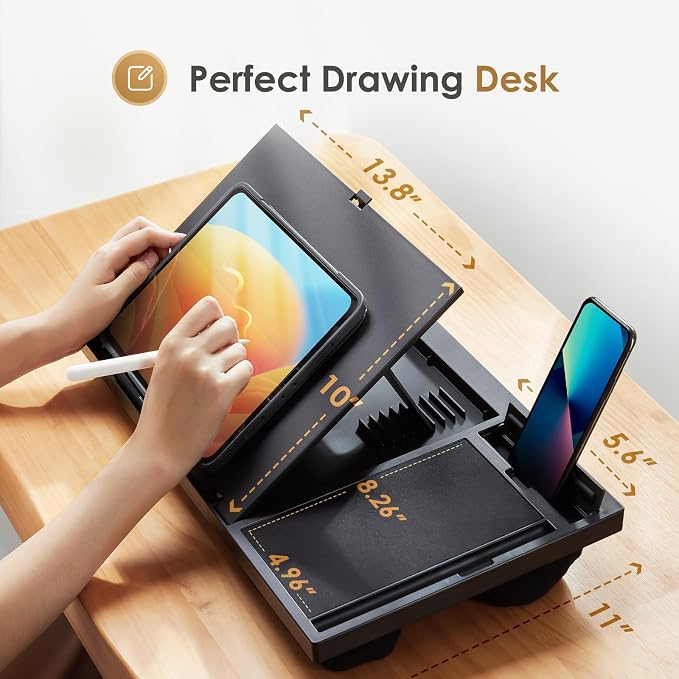 LORYERGO Laptop Lap Desk with 8 Angles – Up to 15.6" Laptop, Black - Image 4