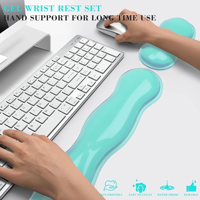 Gel Wrist Rest for Keyboard and Mouse, Wrist Rest for Keyboard, Mouse Wrist Support, Pain Relief, Cool Touch, Non-Skid, Mouse Wrist pad - Image 6