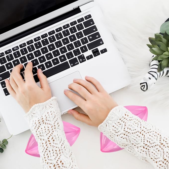 Gel Wrist Rest for Keyboard and Mouse Transparent Pink Lip Elbow Pad Cushion Ergonomic Cute Clear Cool Mouse Wrist Pad Silicone Non-Slip Support for Computer Gaming Home Office Women Girl Hand Pillow - Image 7