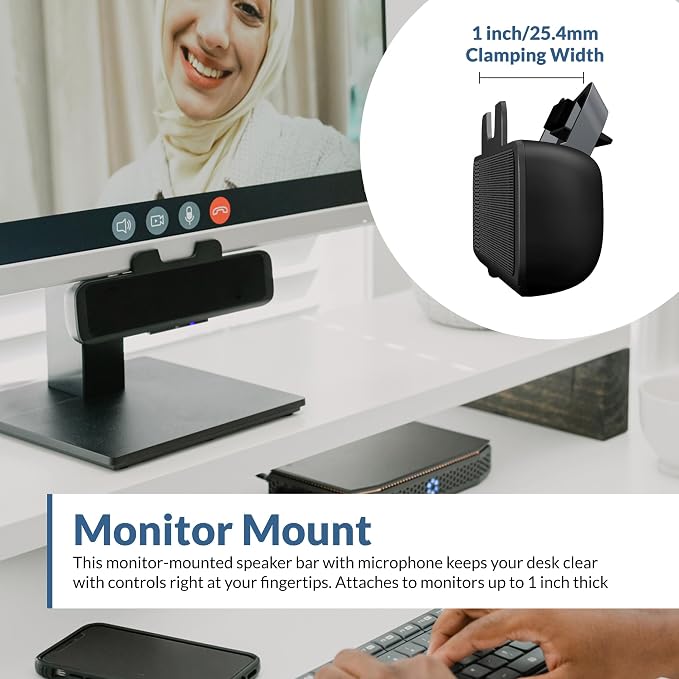 Cyber Acoustics CA-2890BT USB and Bluetooth Speaker Bar with Speakerphone - Image 2