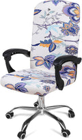 Smiry Stretch Printed Office Computer Desk Chair Covers, Beige | Universal Desk Rotating Chair Slipcovers Removable Washable, Soft Fit Anti-Dust Spandex Protector Cover with Zipper by Smiry