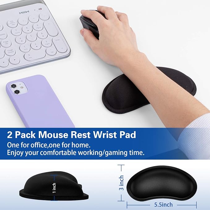 Mouse Wrist Rest, Canjoy 2 Pack Wrist Rest for Mouse Memory Foam Wrist Pad - Image 6