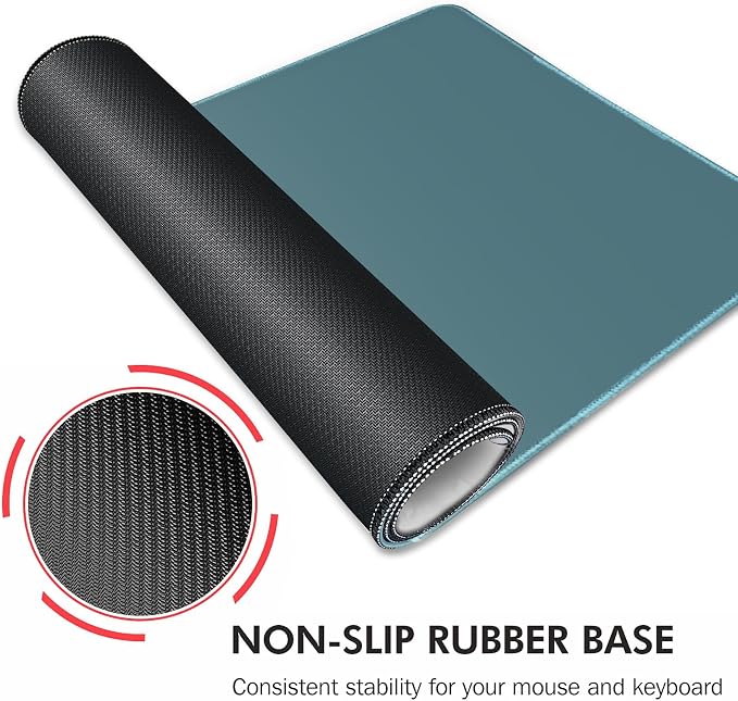 Galdas Gaming Mouse Pad XXL XL Large Long Extended Big Mousepad Non-Slip Rubber Keyboard Mouse Pad with Stitched Edges for Laptop Home Office (31.5x11.8x0.08 Inch) -Blue Grey - Image 5
