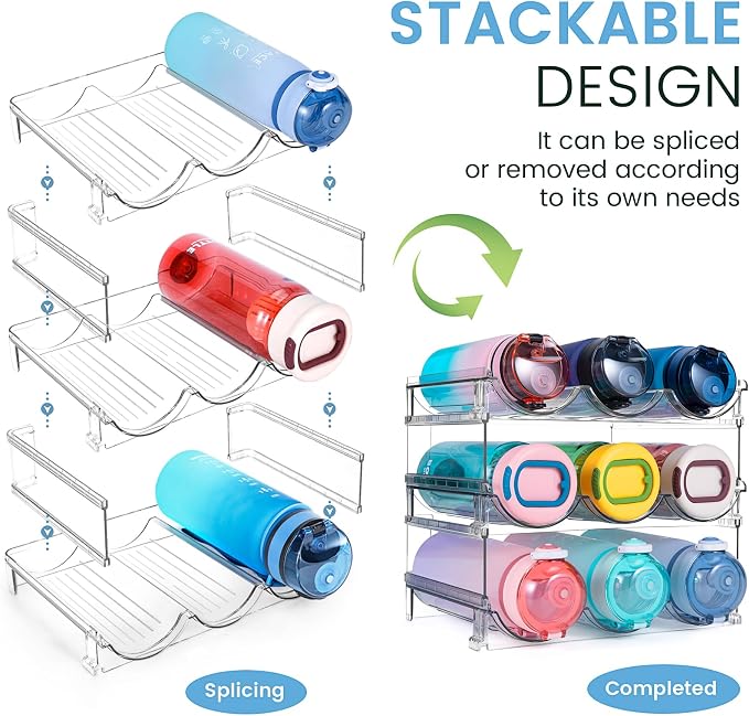 spospo Water Bottle Organizer for Cabinet 3 Pack Water Bottle Holder - Image 2