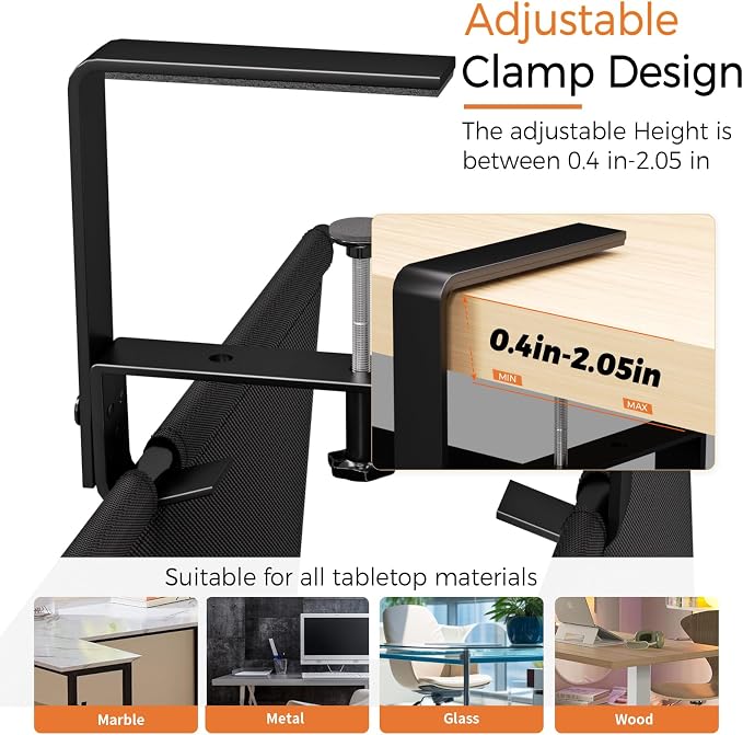 Under Desk Cable Management Tray, 48" Fabric Wire Cord Organizer, Black - Image 3