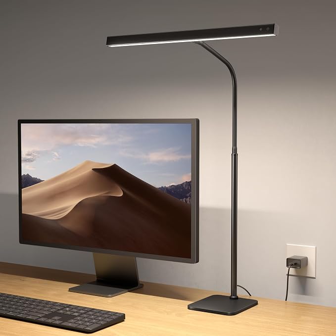 SUPERDANNY LED Desk Lamp for Home Office, Eye-Caring Desk Light with Base by SUPERDANNY