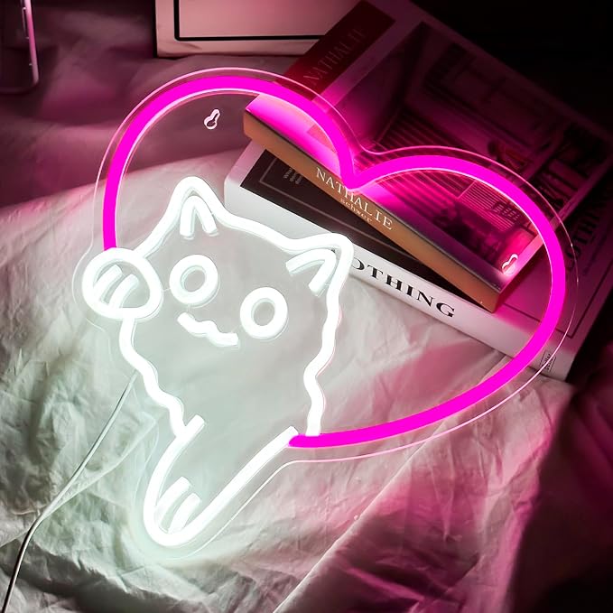 Cat Neon Sign Dimmable LED Animal Neon Light for Bedroom Kids Room Decor - Image 3