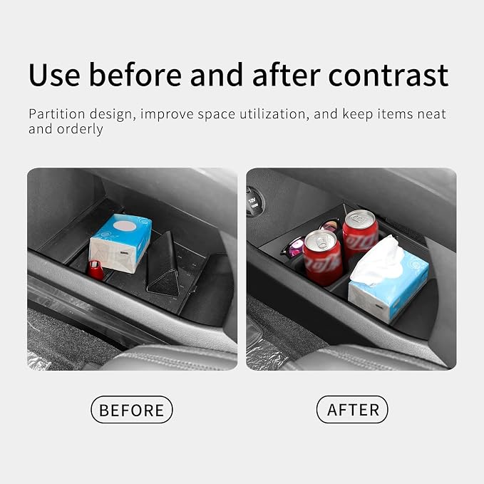 LUCKEASY Centre Console Lower Storage Box for Hyundai Santa Fe 2024-2026 - Image 3