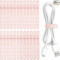 Donruby 24Pcs Silicone Cable Ties, Reusable Cord Organizer Straps, Pink by Donruby