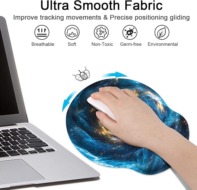 Britimes Ergonomic Mouse Pad Set with Wrist Rest, Galaxy Space - Image 4