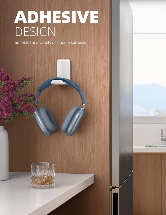 Lamicall 2 Pack Headphone Stand, Headset Holder, Adhesive Headphone Hook - Image 4