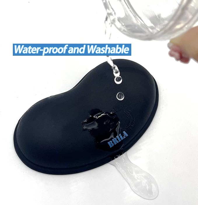 BRILA Ergonomic Silicone Mouse Wrist Rest, Cooling Silica Gel PU Leather Mouse Wrist Support Pad for Office Work and Laptop Computer Gaming - Image 6
