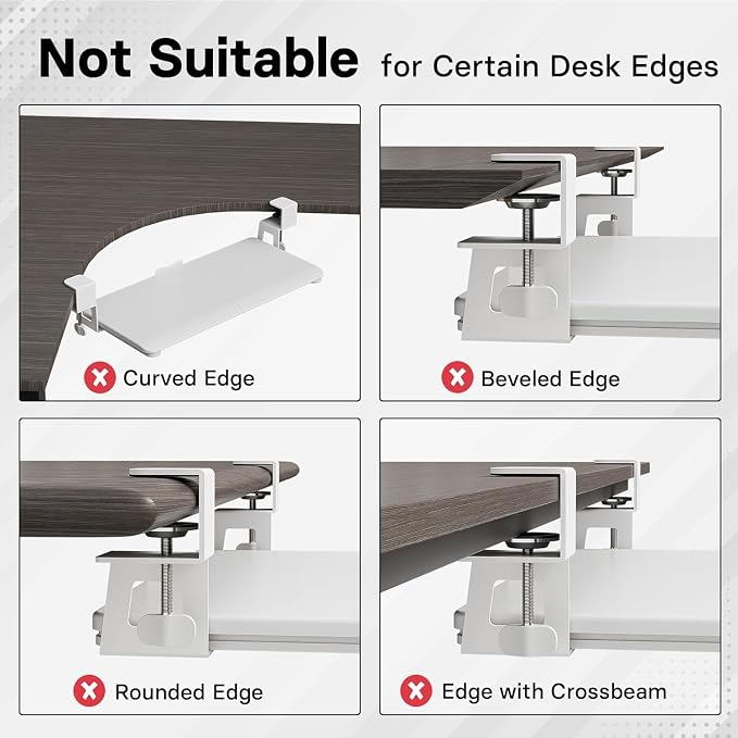 BONTEC Under Desk Keyboard Tray, Pull-Out Keyboard & Mouse Platform - Image 3