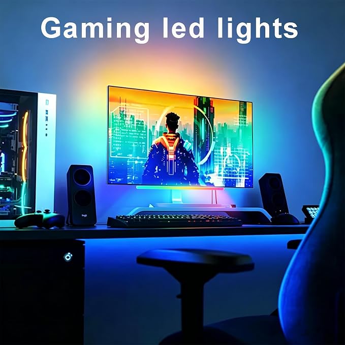 Under Monitor RGB Light Bar, 12 Inch USB Powered RGB Gaming Light Bar with APP Control, Music Sync LED Monitor Backlight, 5V 2A Ambient Desk Light for PC, Gaming Setup, TV, Desktop - Image 2