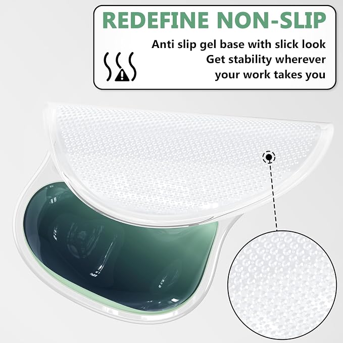 AKIT Ergonomic Mouse Pad and Keyboard Wrist Rest Set, Gel Mousepad, Green - Image 4