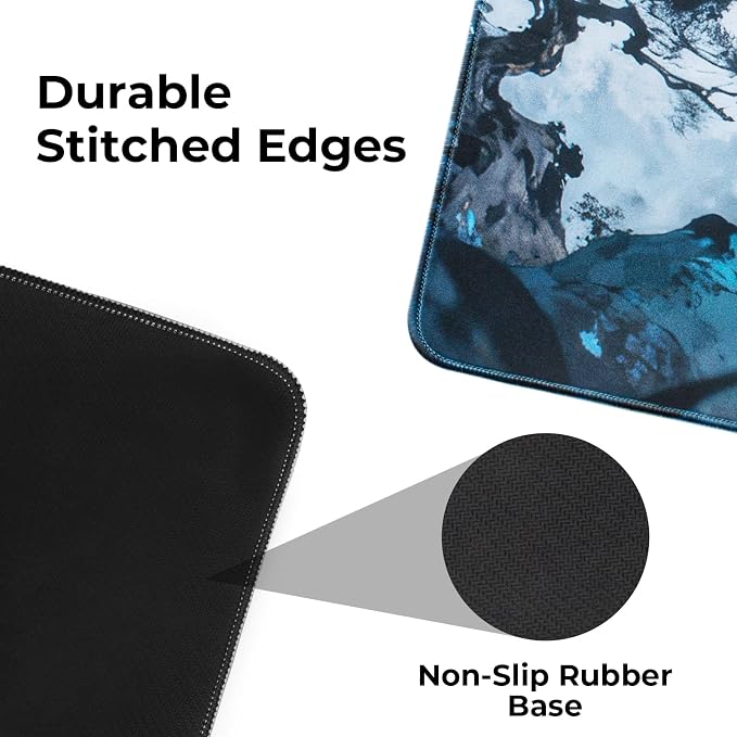 Lion Gaming Mouse Pad, XXL Chinese Landscape Desk Mat 31.5X15.7 | HD Print, Non Slip Rubber Base, Waterproof Fabric Top, Stitched Edges, Ideal Gift for Dorm, Home, Office & Back to School - Image 5