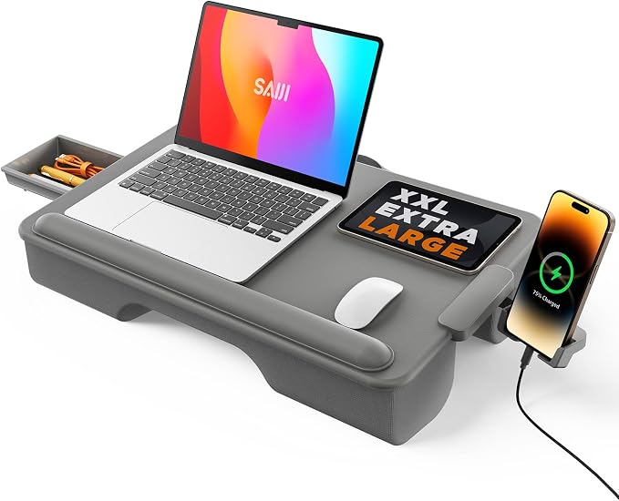 SAIJI Lap Desk with Cushion, Computer Laptop Stand, Lap Laptop Table by SAIJI